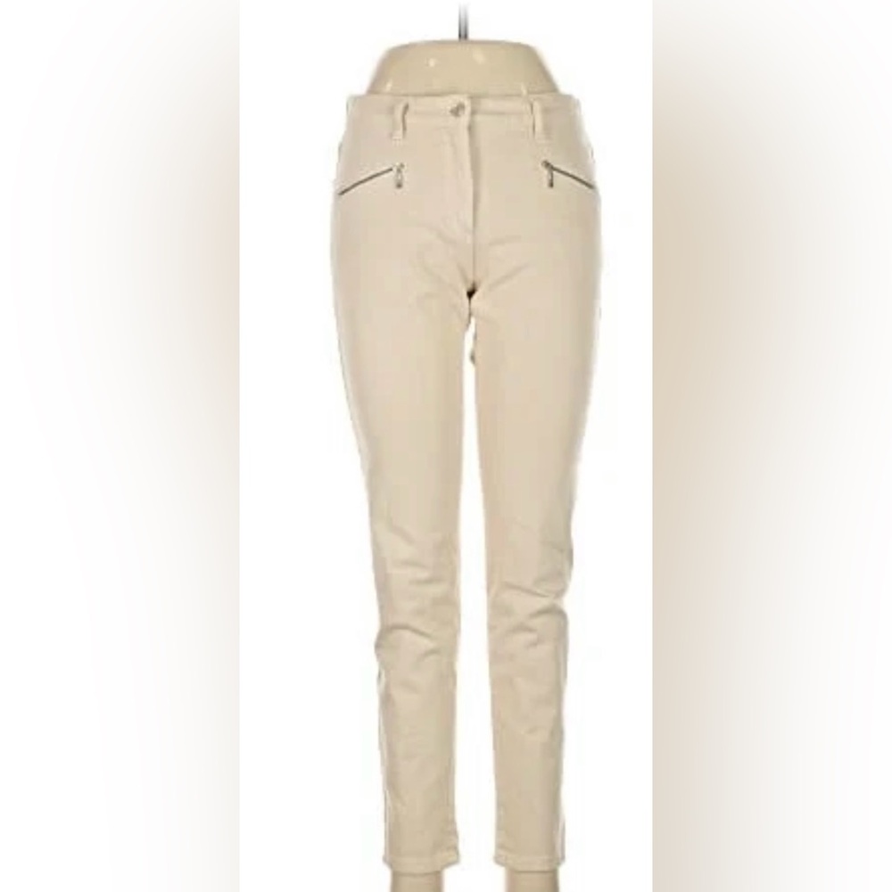 J McLaughlin Baxter skinny jeans raw beige lightweight size 8